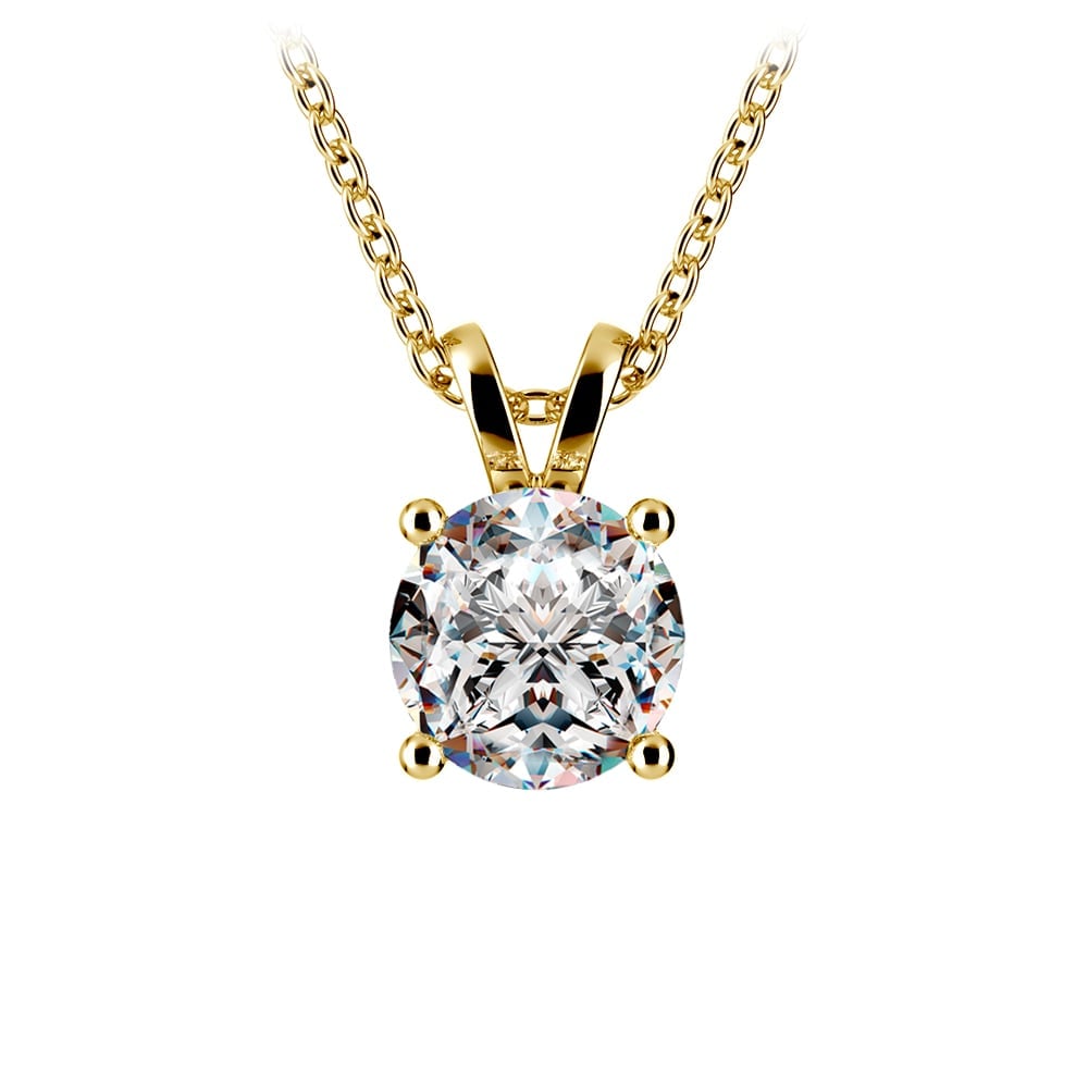 14CT White /Yellow Gold G-VS 0.5/ 0.75 Ctw Prong Set Round Diamond Pendant