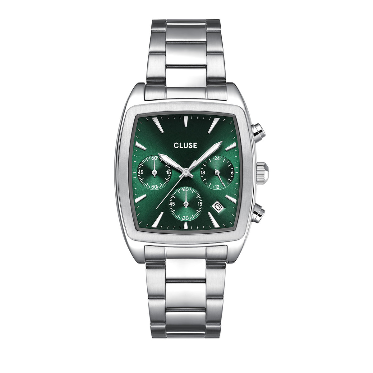 CLUSE Quartaut Chrono Green/Silver Link