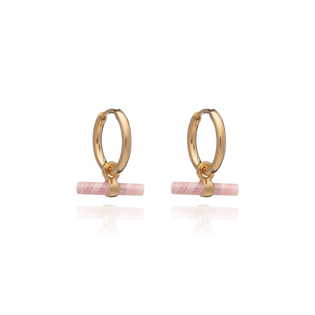 Rachel Jackson Mini Rose T Bar Huggie Hoop Earrings