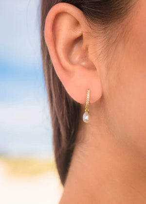 GEORGINI Oceans Bondi FWP Gold Earrings IE1110G