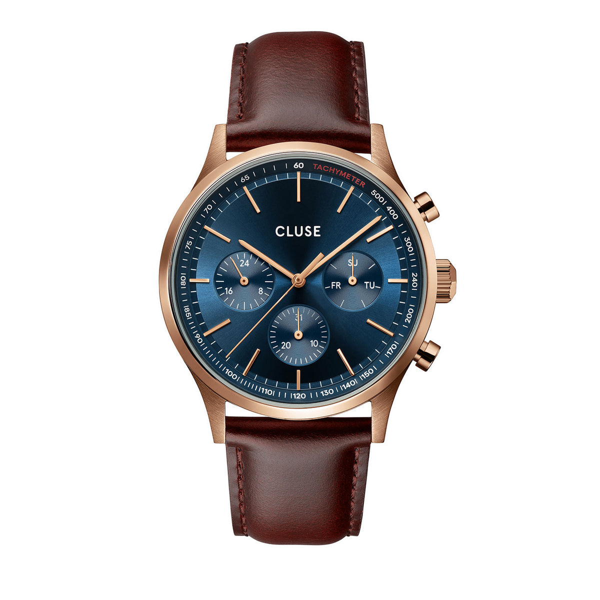 CLUSE Antheor Multifunction Blue Leather / Rose Gold