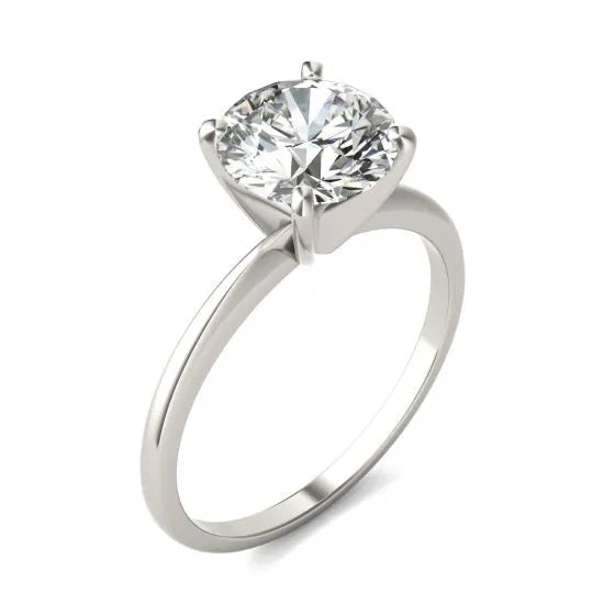 14K White Gold (G-VS) Round Lab Grown Diamond Solitaire Engagement Ring