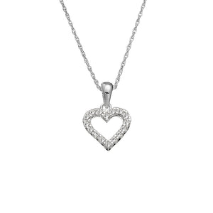 Tiny Treasures sterling silver children’s necklace with CZ heart pendant