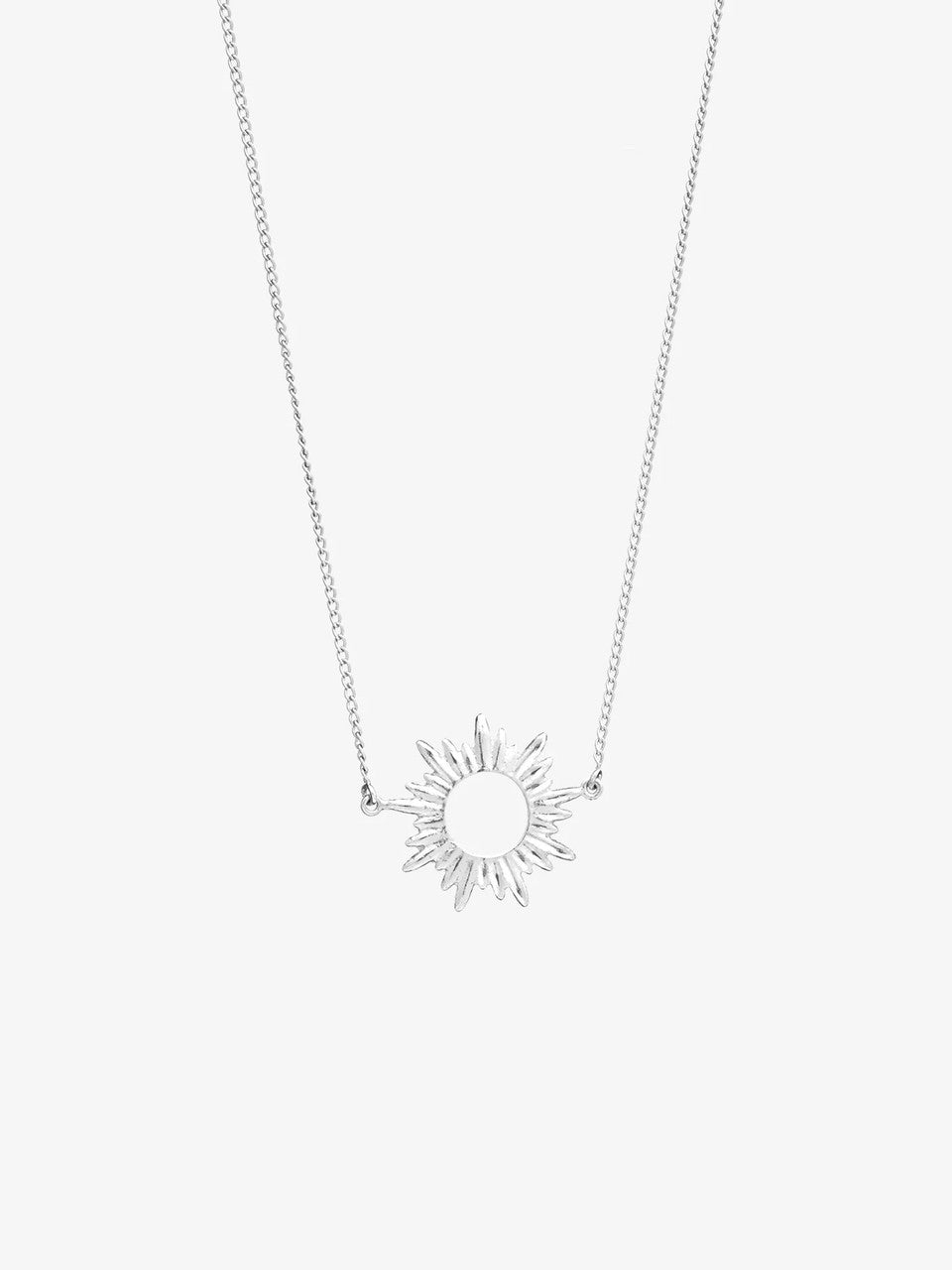 Rachel Jackson Electric Goddess Mini Sun Necklace Silver