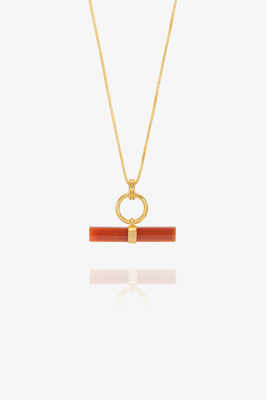 Rachel Jackson Vitality Carnelian T-Bar Necklace