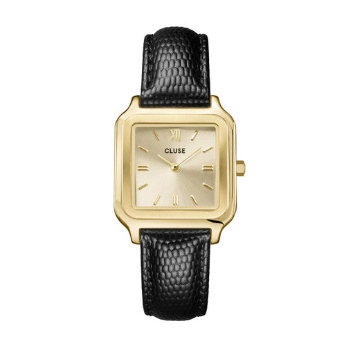 CLUSE Gracieuse Watch Gold / Black Lizard Leather