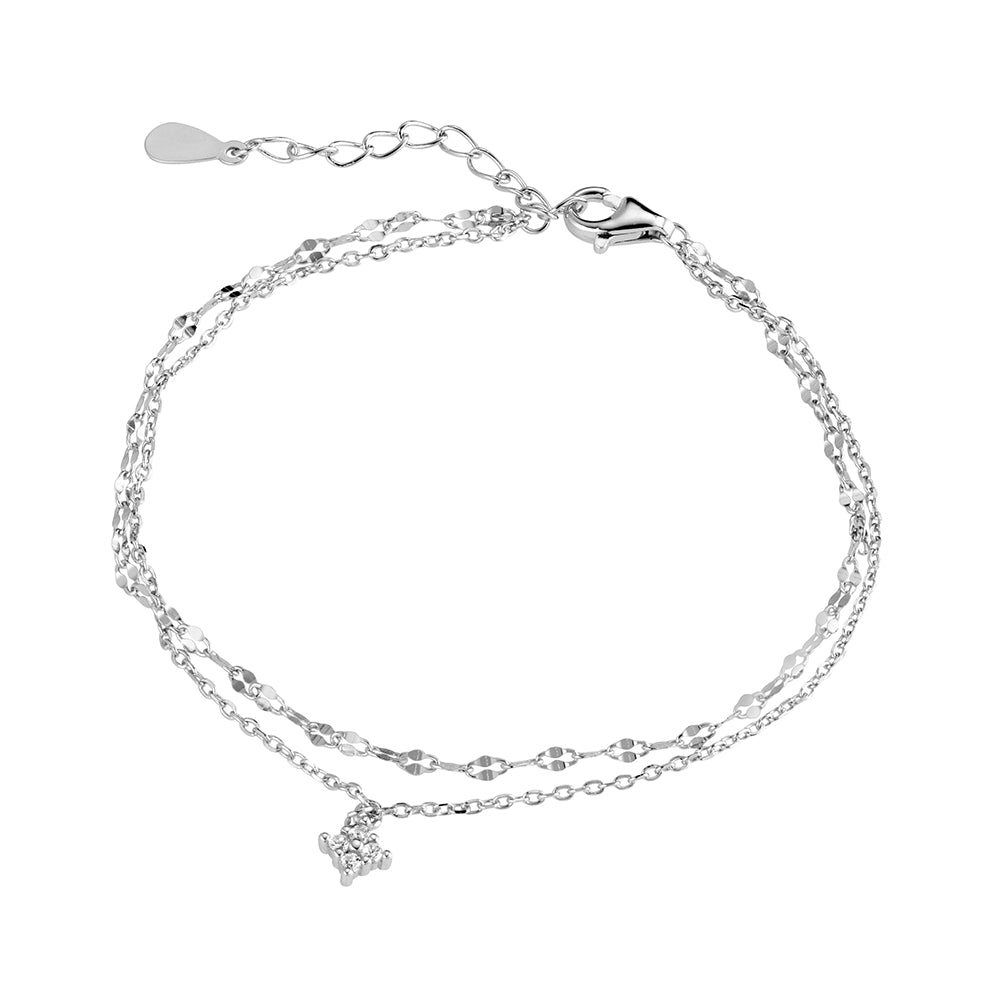 Sterling Silver Double Chain Bracelet