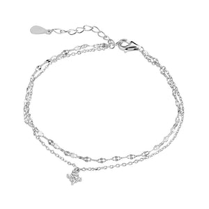 Sterling Silver Double Chain Bracelet