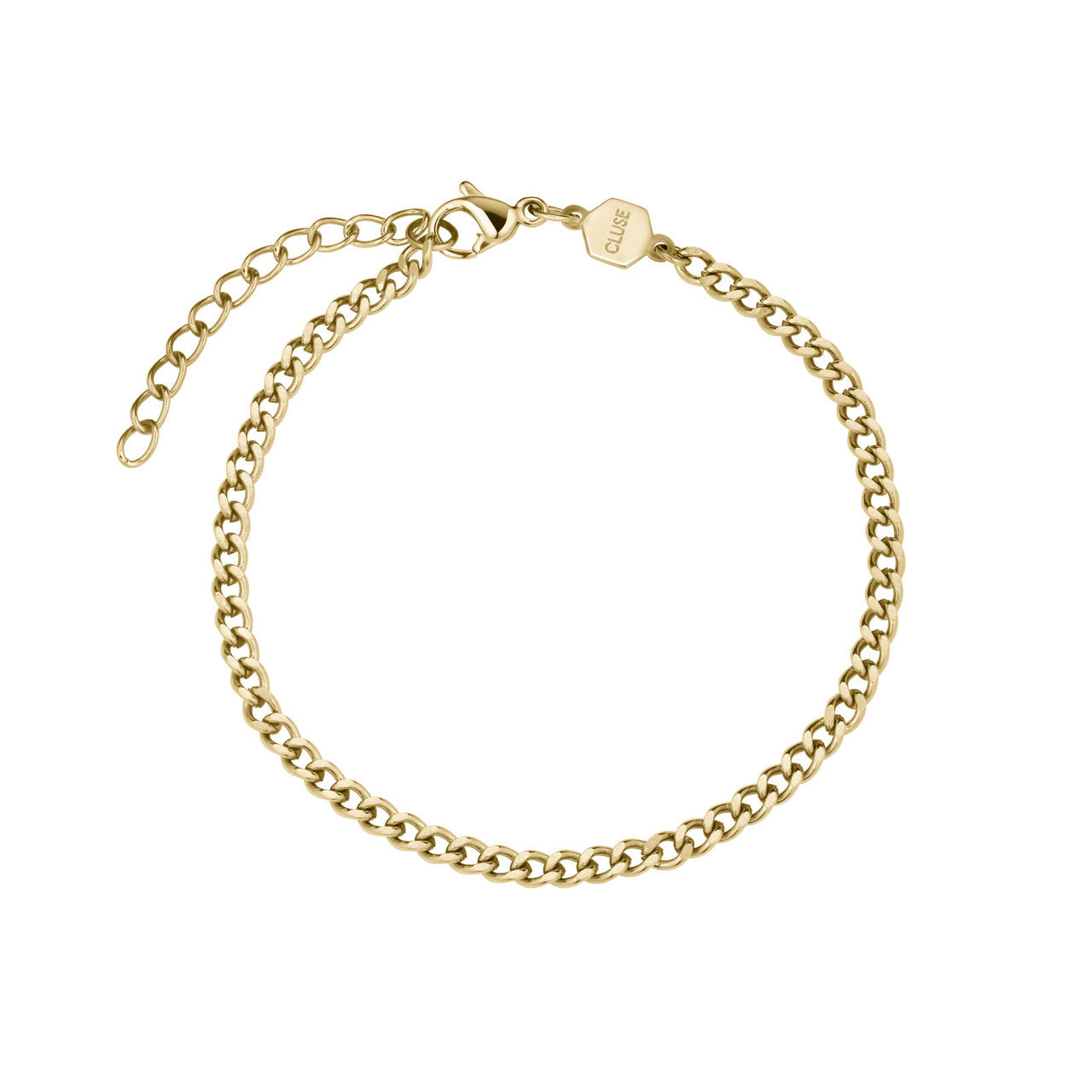 CLUSE La Tetragone White Pearl Watch & Curb Chain Bracelet Gift Set