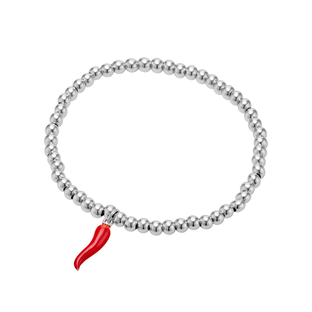 Sterling Silver Gold Vermeil with red cornicello charm