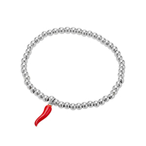 Sterling Silver Gold Vermeil with red cornicello charm