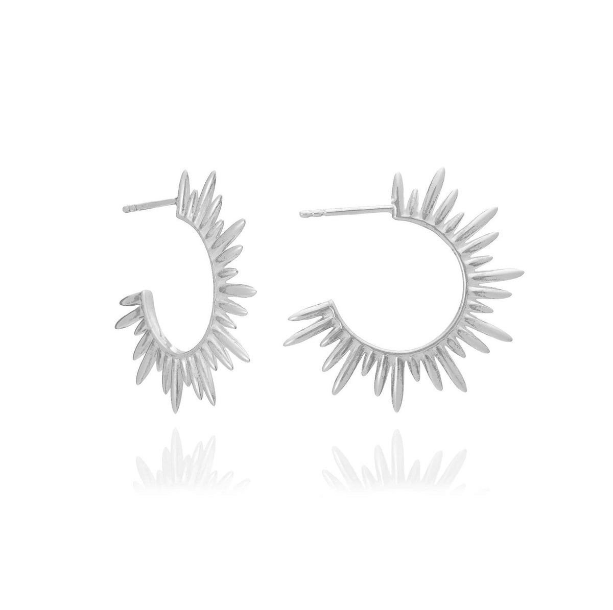 Rachel Jackson Electric Goddess Medium Silver Hoop Earrings