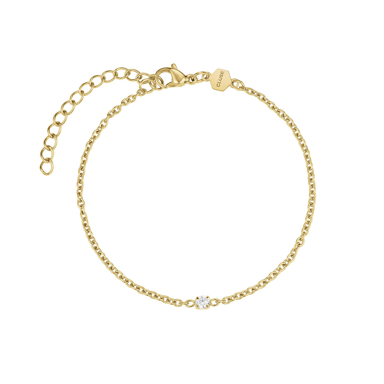 CLUSE Fluette White Gold Stones Watch & Zirconia Bracelet Gift Set