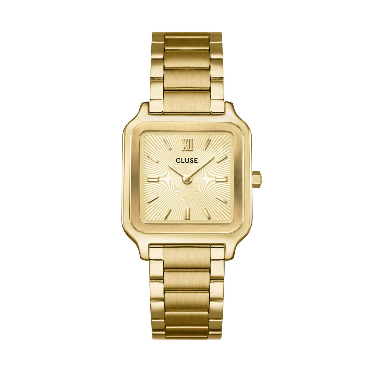 CLUSE Gracieuse Sunray Textured Gold/Gold Link Watch
