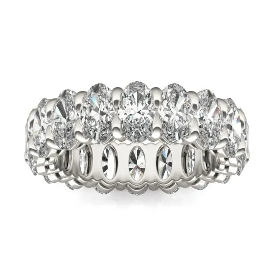 14K White Gold (G-VS) Oval Lab Grown Diamond Couture Classic Eternity Ring