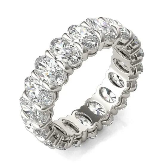 14K White Gold (G-VS) Oval Lab Grown Diamond Couture Classic Eternity Ring