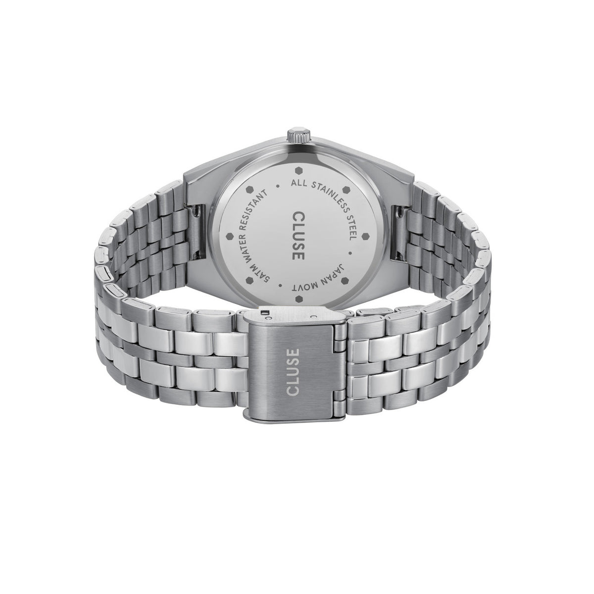 CLUSE Retro 70&#39;s Steel Silver Link/Light Salmon