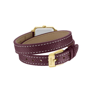 CLUSE Gracieuse Mini Watch Double Leather, Wine, Gold Colour