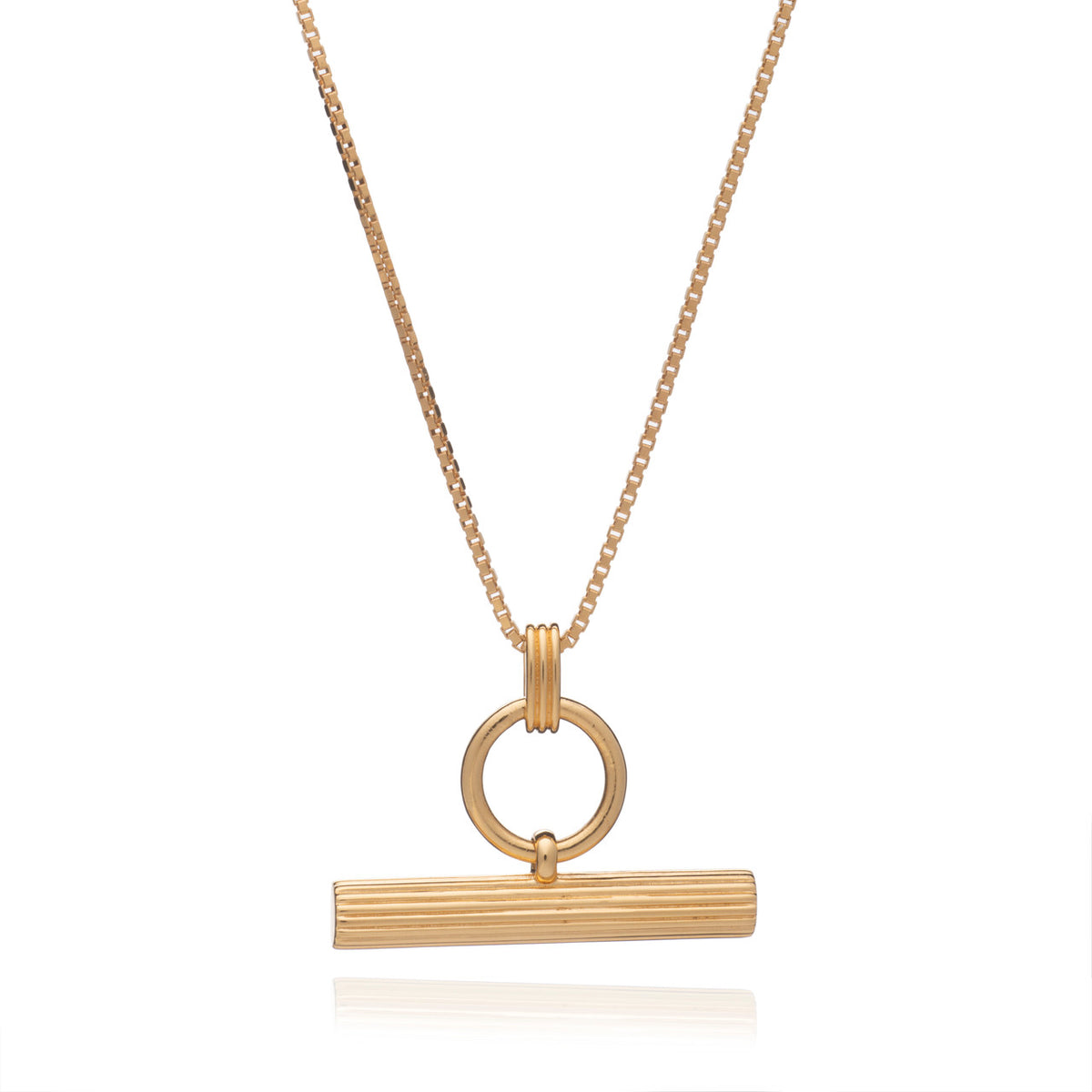 Rachel Jackson Gold T-Bar Necklace