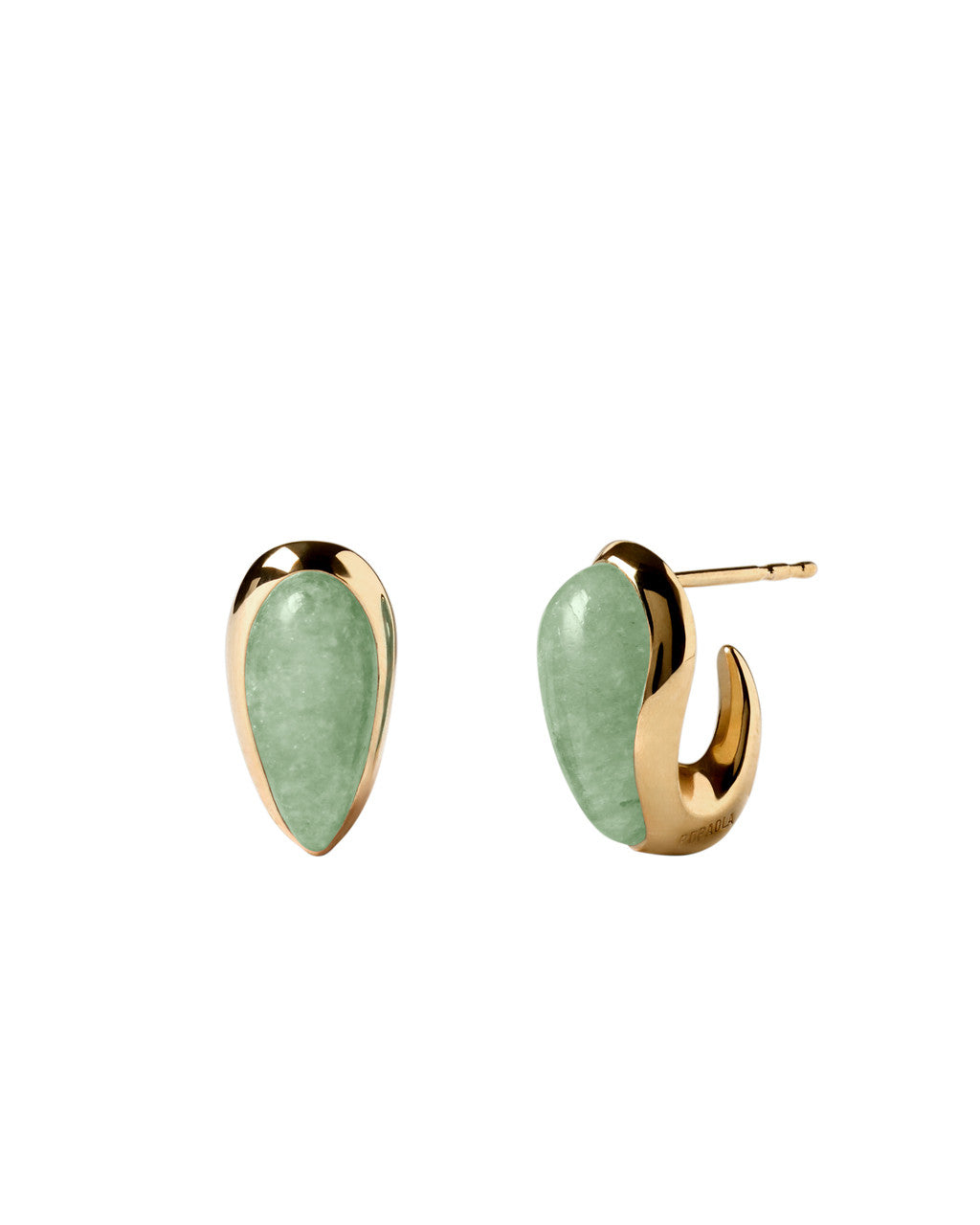 PDPAOLA Green Aventurine Luna Earrings