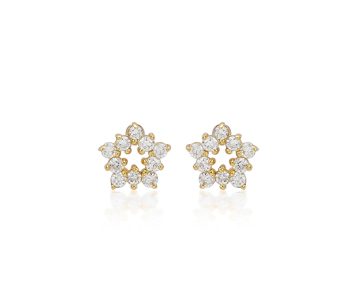 9KY Lab Diamond Cluster Star Earrings