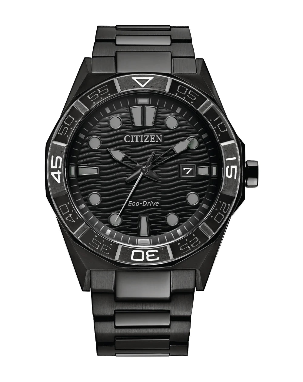 CITIZEN Black Ion Plated SS EcoDrive Men&#39;s Watch AW1855-52E