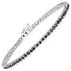 Sterling Silver 2.19 Carat Genuine Black Diamond Bracelet