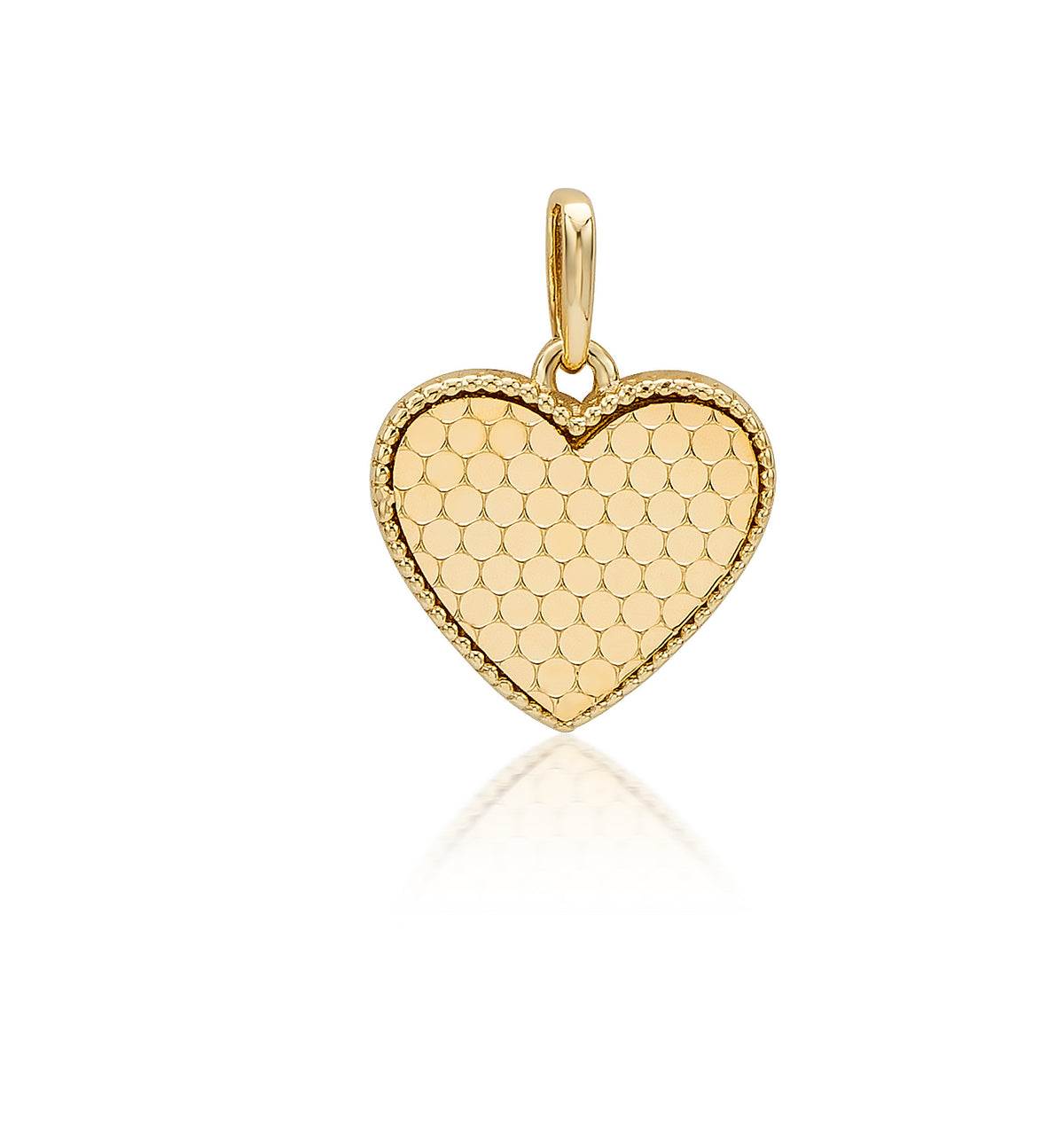 9K Yellow Gold Heart Disc Pattern Pendant