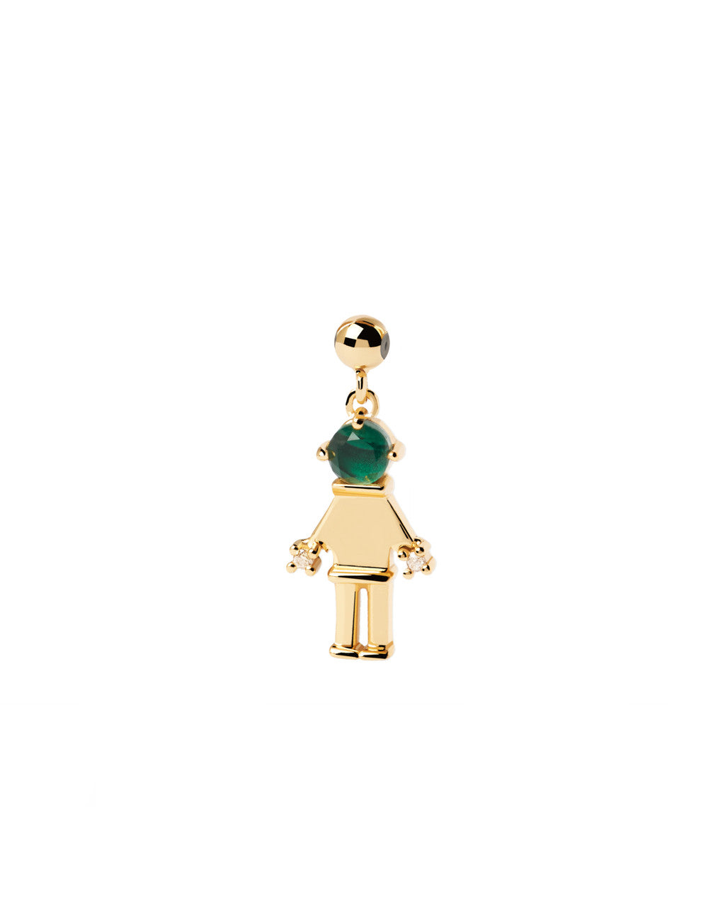 PDPAOLA GIRL & BOY CHARM MALACHITE