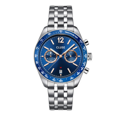 CLUSE Aravis Dual Timer Blue/Steel Watch