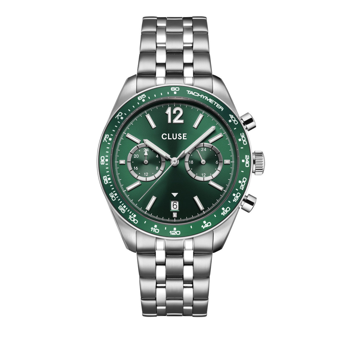 CLUSE Aravis Dual Timer Green/Steel Watch