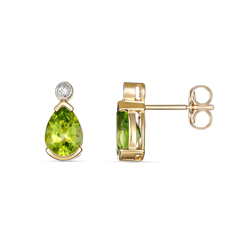9KY Sadie Peridot &amp; Diamond Earrings