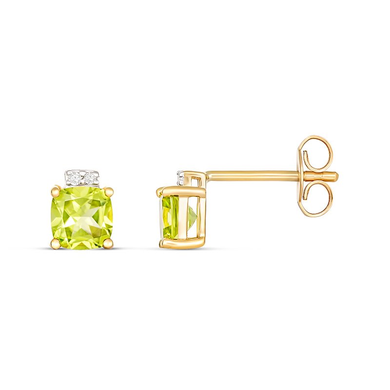 9KY Callie Peridot & Diamond Earrings