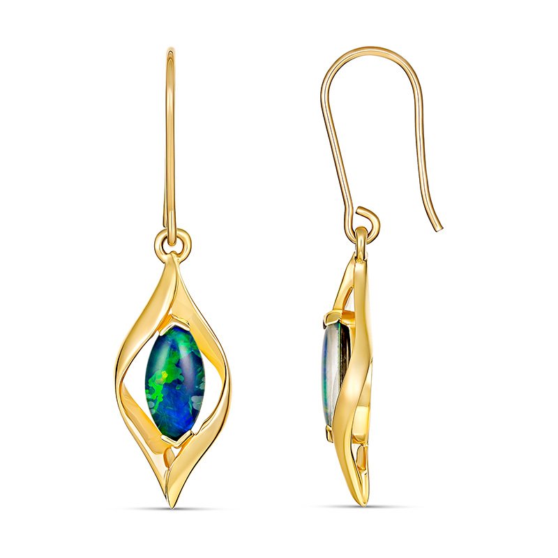 Thalia Marquise 10x5mm Triplet Opal Earrings