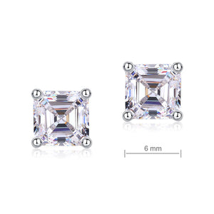 1 Ct Asscher Cut Created Diamond Stud Earrings 925 Sterling Silver MXFE8183