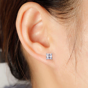 1 Ct Asscher Cut Created Diamond Stud Earrings 925 Sterling Silver MXFE8183