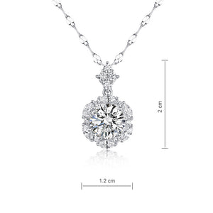 2 Carats Moissanite Diamond Flower Pendant Necklace 925 Sterling Silver XMFN8156