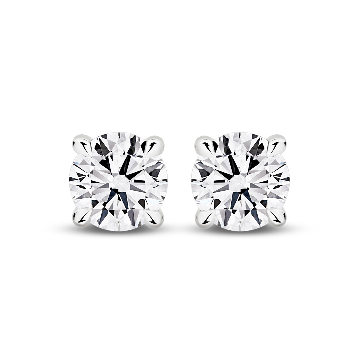 18K White Gold Lab Grown Diamond Studs F/VS 1ctw