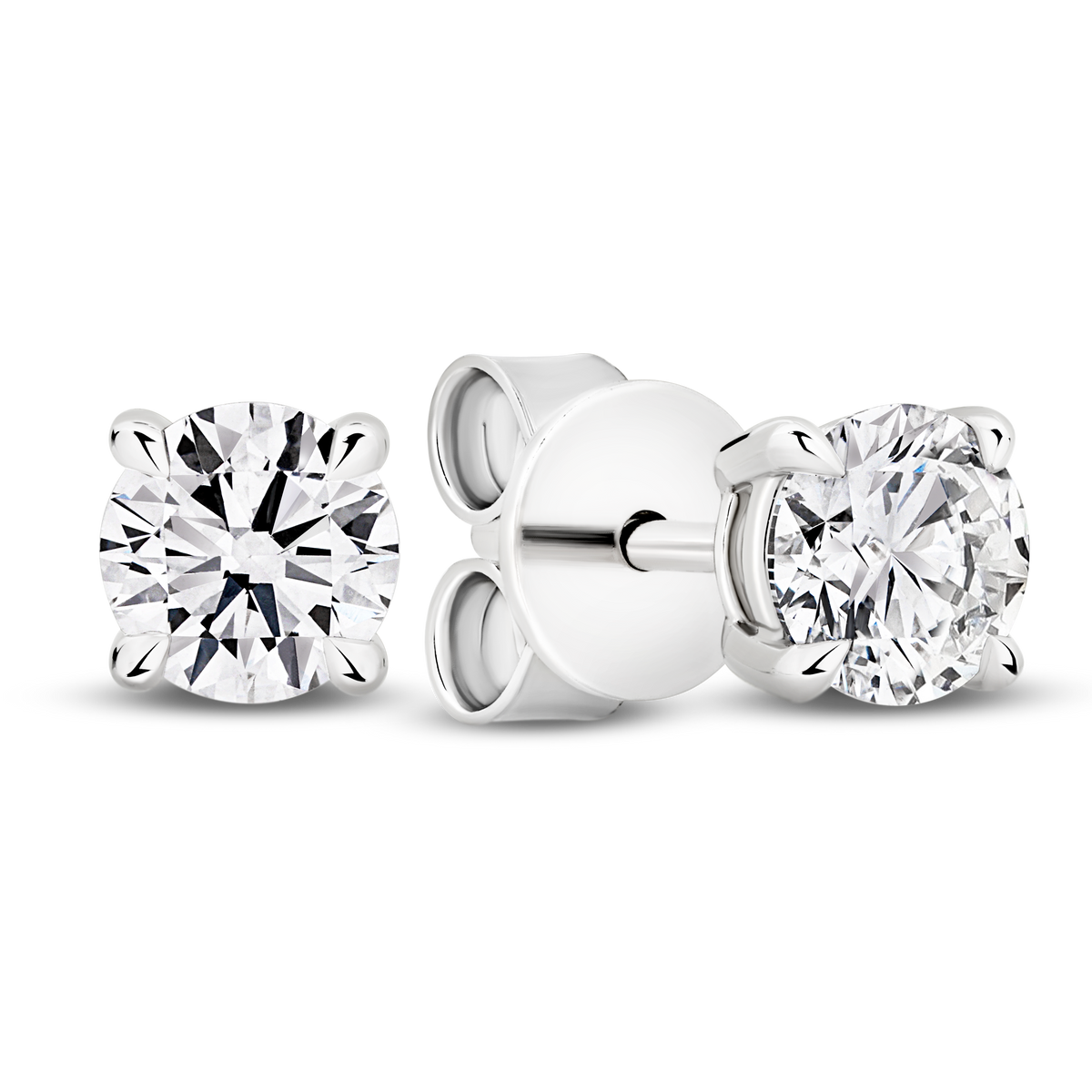 18K White Gold Lab Grown Diamond Studs F/VS 1ctw