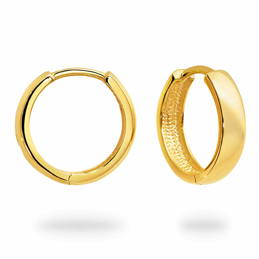 9Ct Yellow Gold Polished 3.80mm Huggie Earrings