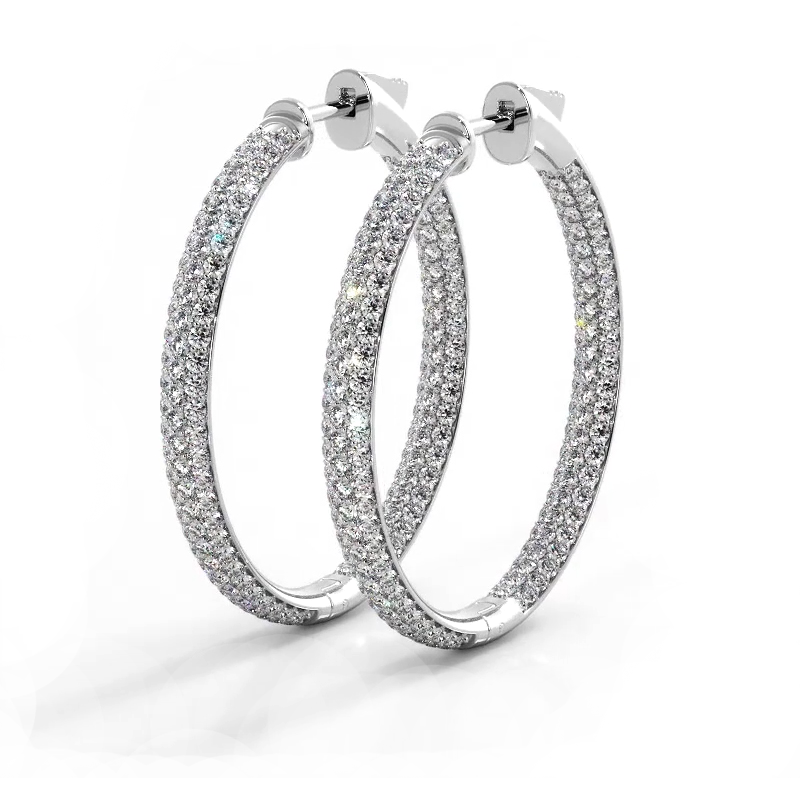 2.5 CTW Lab-Created Moissanite 14K Gold Hoop Earrings