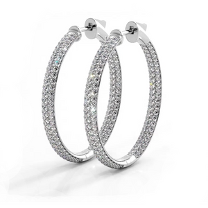 2.5 CTW Lab-Created Moissanite 14K Gold Hoop Earrings
