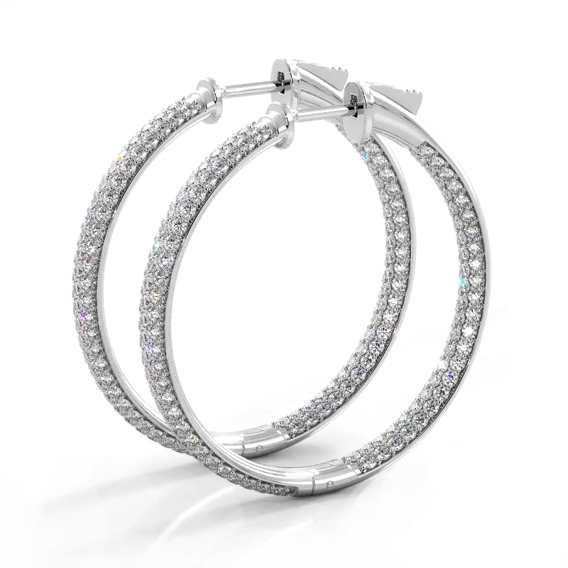 2.5 CTW Lab-Created Moissanite 14K Gold Hoop Earrings