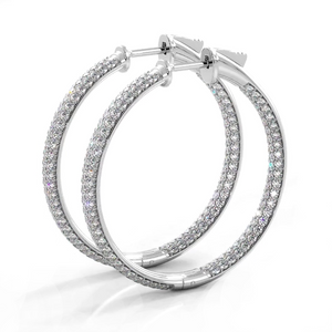 2.5 CTW Lab-Created Moissanite 14K Gold Hoop Earrings