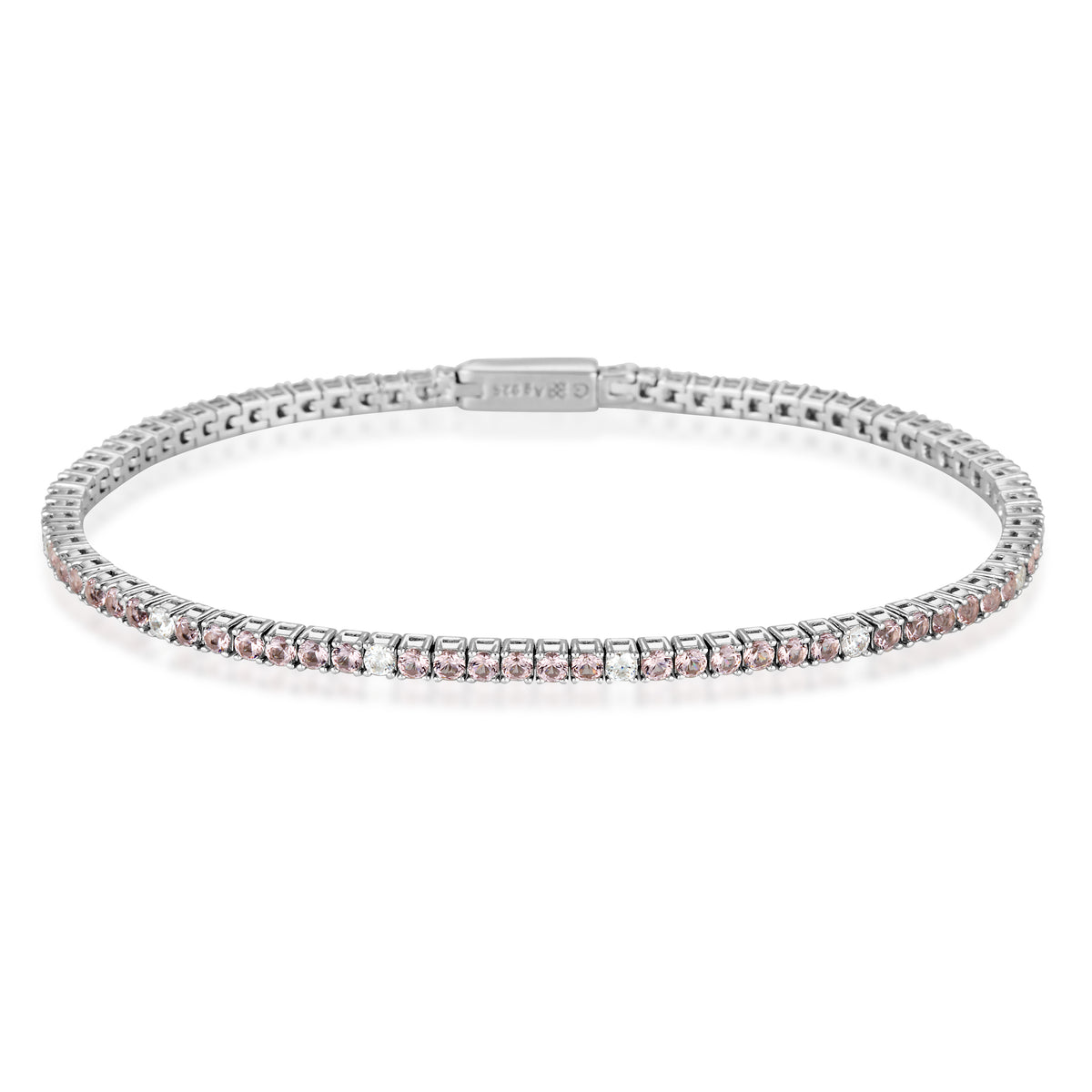 MILESTONE MORGANITE 2MM TENNIS BRACELET IN SILVER