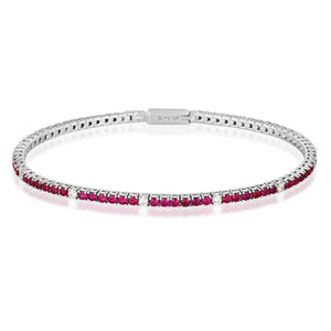 MILESTONE RUBY 2MM TENNIS BRACELET IN SILVER
