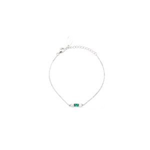 EMERALD ISLE FRESHWATER PEARL BRACELET IN EMERALD AND SILVER