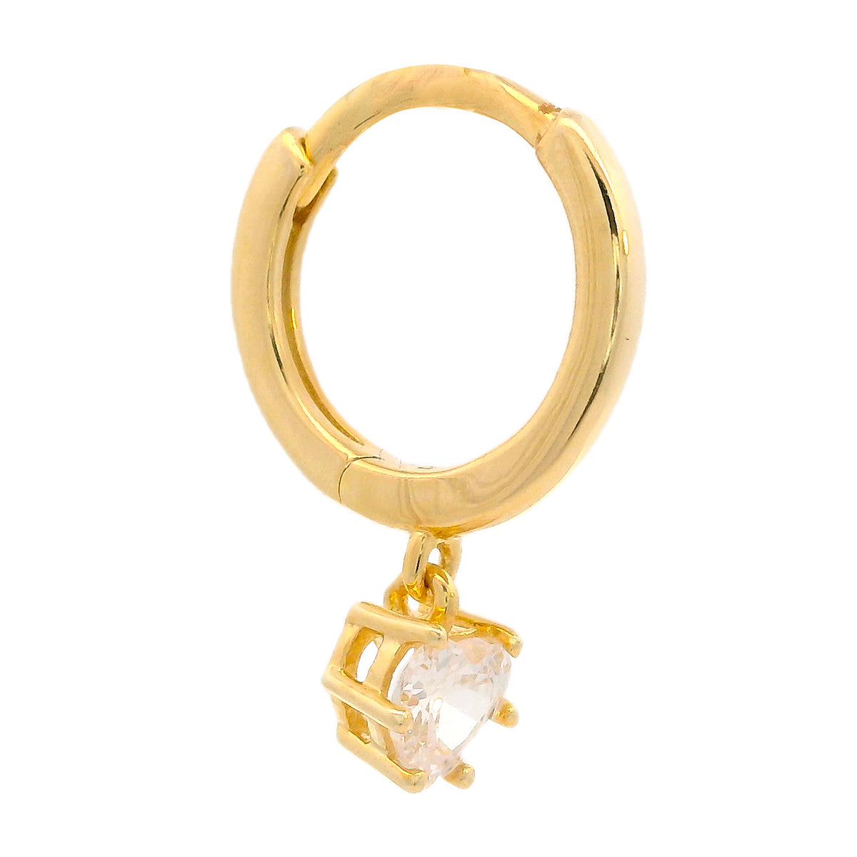 GEORGINI MIDNIGHT VELVET BABY HEART HOOP EARRINGS GOLD