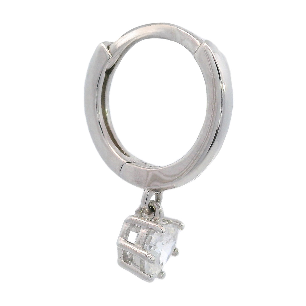 GEORGINI MIDNIGHT VELVET BABY HEART HOOP EARRINGS SILVER