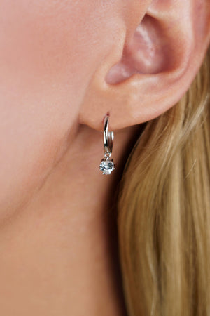 GEORGINI MIDNIGHT VELVET BABY HEART HOOP EARRINGS SILVER